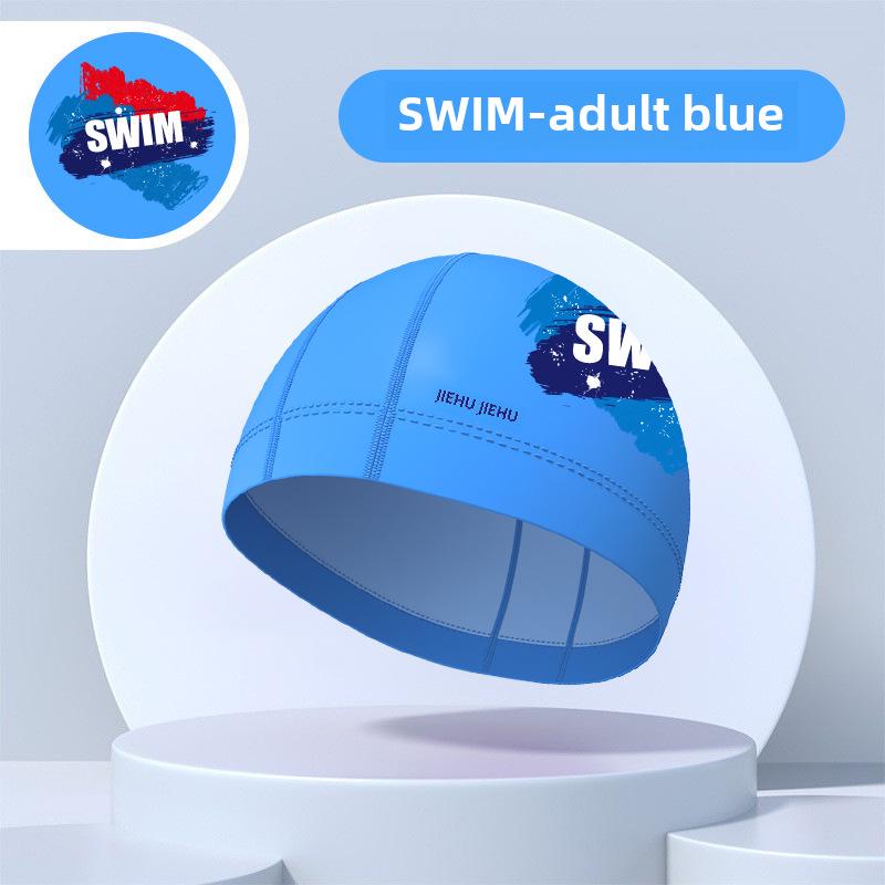 Waterproof Breathable PU Coated Adult Swimming Cap for Men & Women