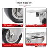 Stainless Steel Swivel Caster with PVC Wheel & Brake, Rustproof & Waterproof