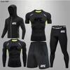 Herren 5-teiliges Cross-Training Kompressionsset - Hohe Elastizität, Schnelltrocknend, Atmungsaktiv für Boxen, Fitness, Laufen & UFC