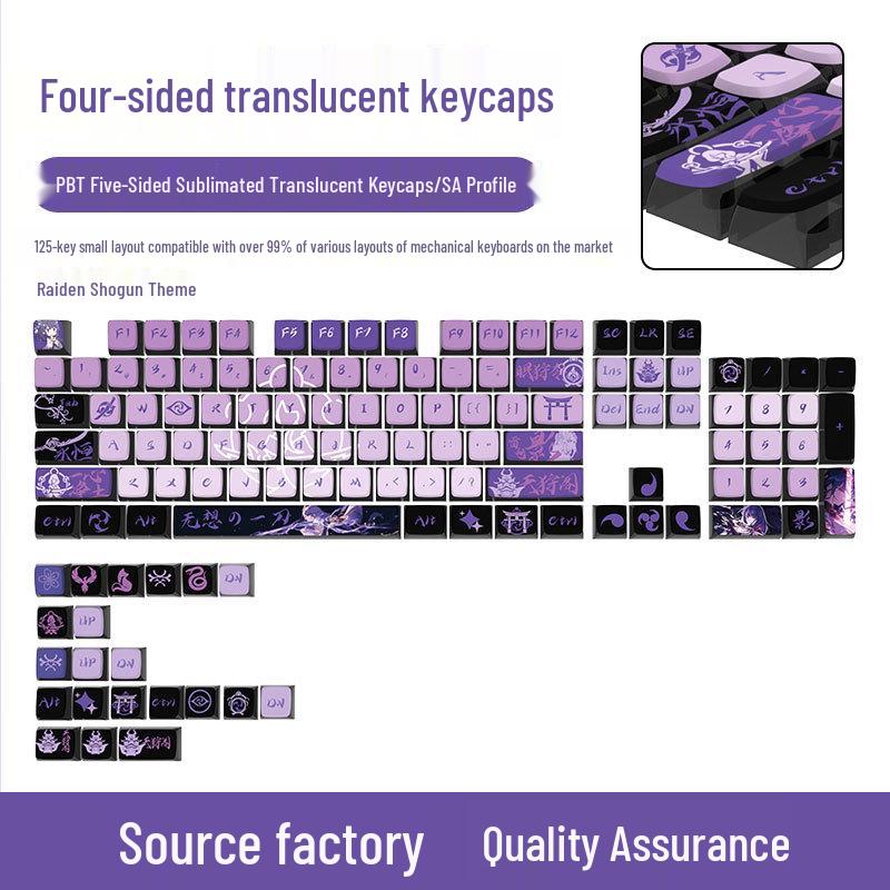 Four-Sided Translucent Color Keycaps for Customized Mechanical Keyboard