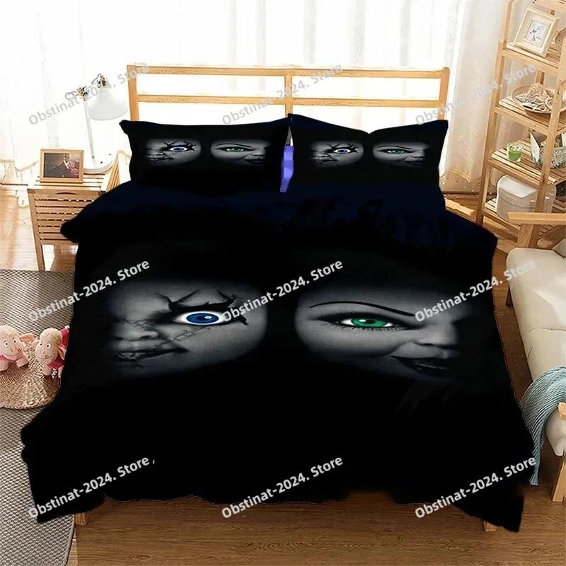 3D Horror Movie Chucky Bedding Set Duvet Cover Full Queen King Size Pillowcase Bed Print Bed Set Aldult Kid Bedroom Single Twin