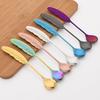 Feather Spoon Fork Stainless Steel TeaSpoon Creative Coffee Spoon For Ice Cream Cake Tool Decoration Cutlery Kitchen Accessories