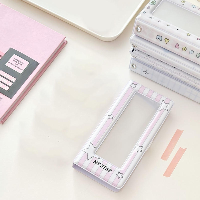 Star Pattern Photocard Holders Binder Album Mini Portable Cartoon Photo Card Holder Book for Collection