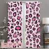 Pink Leopard Print Pattern Print Drapes Room Darkening Window Curtains for Home Decor,Rod Pocket Blackout Curtains Bedroom