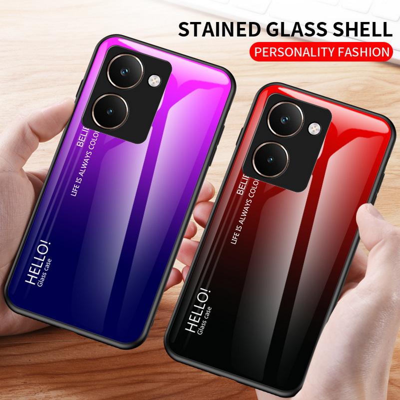 Gradient Tempered Glass Protect Case for Realme P3 Ultra P1 Speed Realme 14 Pro + 13 Pro Realme 11 Pro Glossy Cover