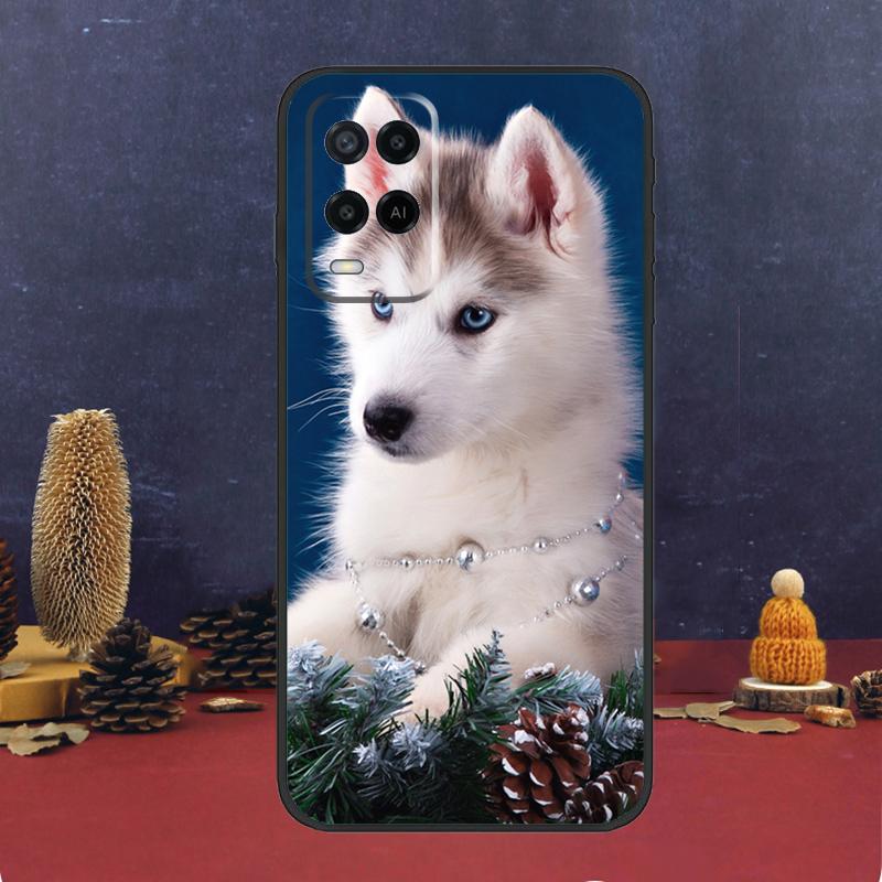 Animal Husky Puppy Case For Oppo A16 A76 A96 A17 A57 A40 A60 A80 A98 A58 A78 A18 A38 A54 A74 A94 A15 A5 A6 Pro