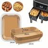 200 Pcs Air Fryer Parchment Paper Liners, 22×14cm Rectangular, Brown, Non-Stick Oil-Proof Baking Sheets