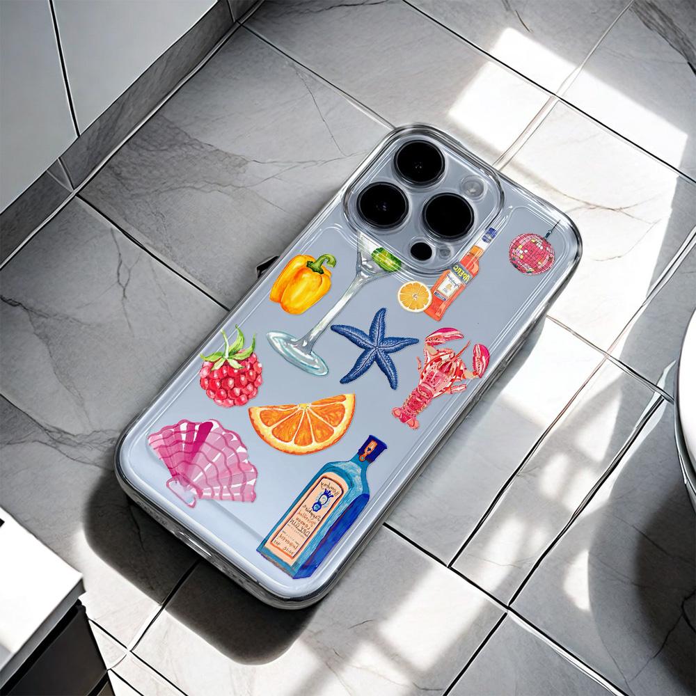 Summer Ocean Themed Phone Case For iPhone 17 16 15 11 12 14 13 Pro Max Mini X XS 7 Plus 17E Shockproof Transparent Cover Fundas