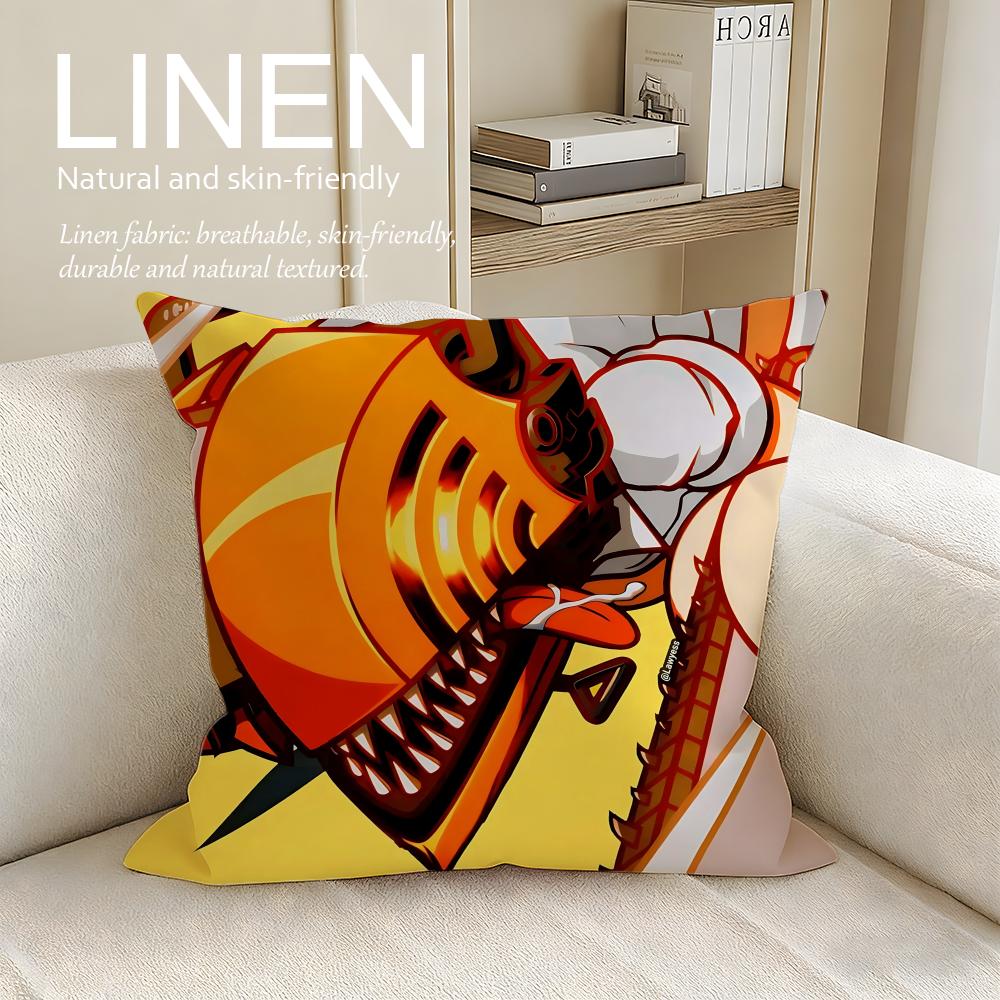 Action Chainsaw Man Cushion Cover Pillowcase Set Pcs x x Breathable Washable Sofa Cushion Cover