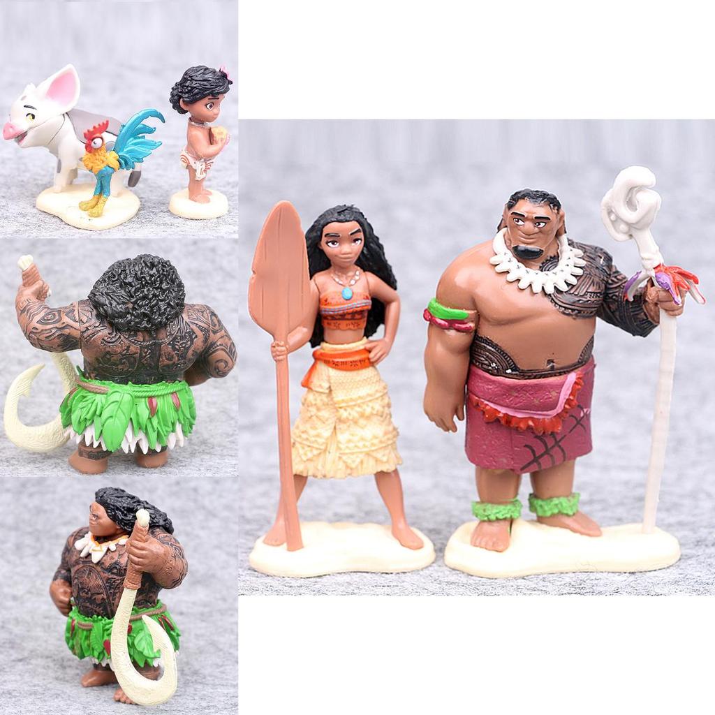 Captivating Moana 6 Pcs Action Figures Dolls Ideal For Playtime And Decoration