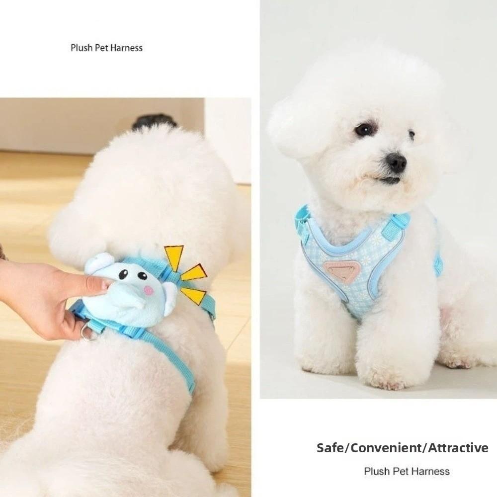 Breathable Dog Vest Harness Adjustable Dog Chest Strap Cute Cat Traction Rope  for Dogs Puppy
