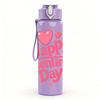 1PC Happy Valentines Day Text Print 750ml Color Plastic Sports Water Bottle Leakproof Flip Straw Lid Suitable for Sports Office Home Use