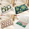 Sweet Flower Pattern Plush Absorbent Floor Mat Carpet For Home Use