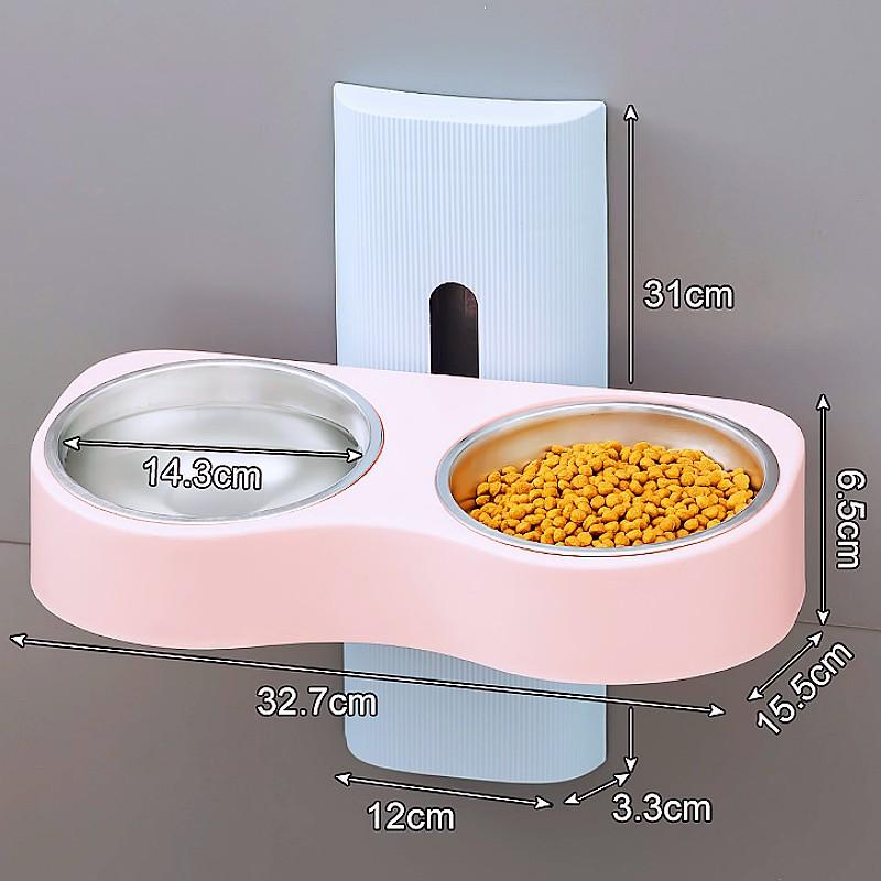 Dog Food Bowl Neck Protector Dog Bowls Adjustable Height Double Bowls for Dogs Feeding Detachable Cat Water Bowl Pet Feeder