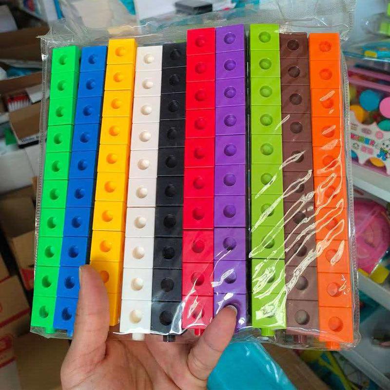 100Pcs Set Linking Cubes Math Manipulatives Kids Learning Counting Blocks Montessori Educational Brain Development Toys