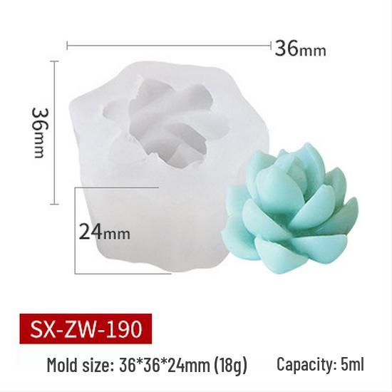 Mi Song Succulent Candle & Soap Silicone Mold for DIY Aromatherapy & Epoxy Crafts