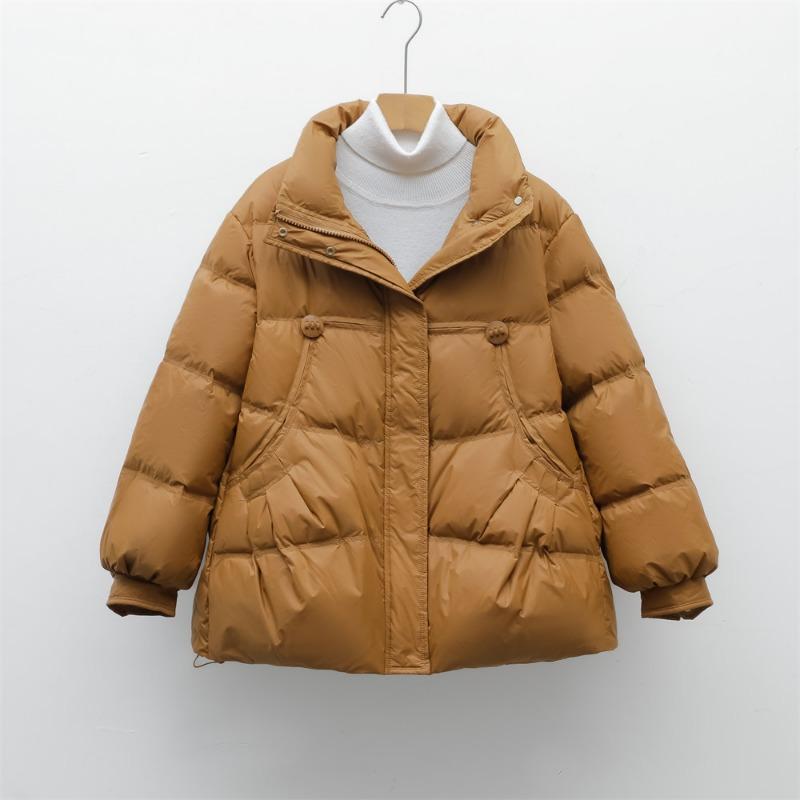 Feather 90 white duck down new national standard women's simple solid color short down jacket women's coat