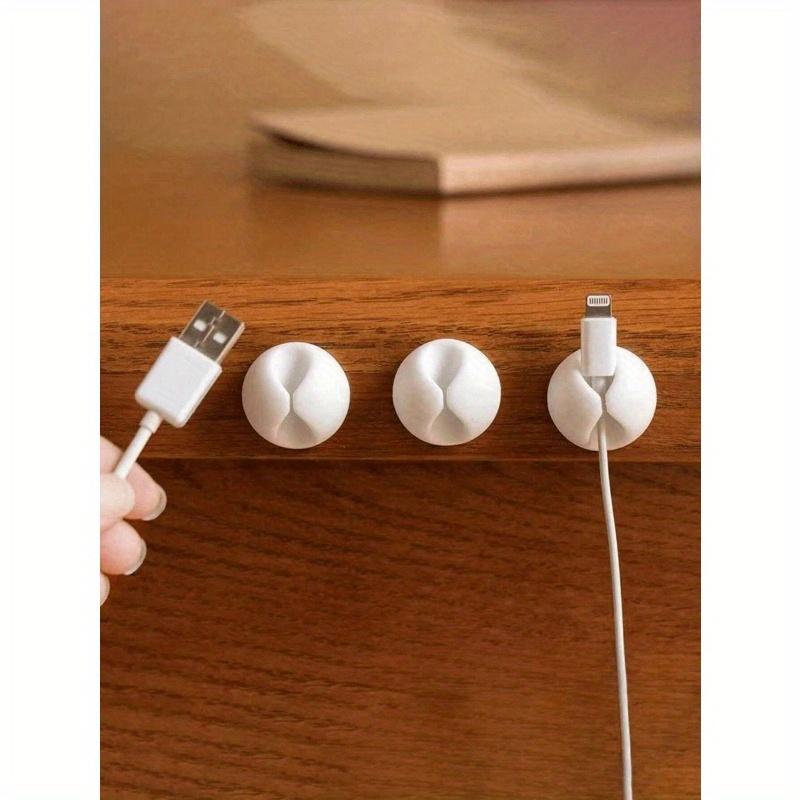 10pcs/Set Solid Color Cable Organizer, Adhesive Wire Clips, Simple Multi-Function Office Cable Clamps, Desktop Wire Holder, Earphone/Charger