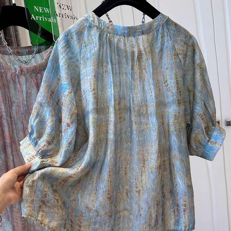 T-shirt for Women Summer Large Size Round Neck Soft Loose Casual Comfortable Pullover T-shirt Top