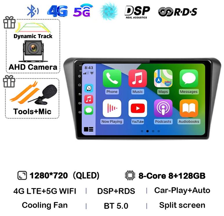 Android 14 Auto Carplay WIFI+4G For Peugeot 408 2014 2015 2016 2017 2018 GPS Car Radio Multimedia Video Player Stereo 360 Camera