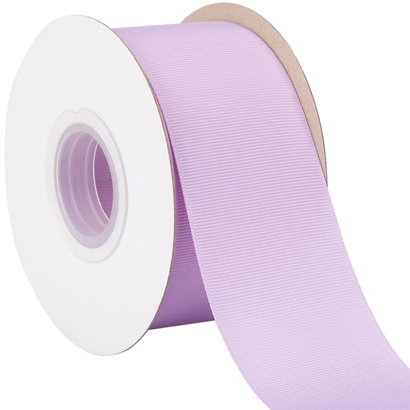 [Tekdeere]Width 50mm Solid Light Orchid Grosgrain Ribbon, Perfect for Gift Wrapping, Sewing, Hair Accessories, Wedding Decoration - 22 Meters/roll