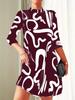 European and American Autumn New Fashion Printed Dress Women's Spot
