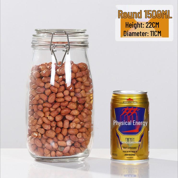 Food-Grade Glass Storage Jar for Nuts, Grains, Wine, Tea, and Honey