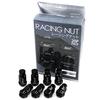 Durax Lightweight Aluminum Wheel Nuts, Racing Nuts, M12 P1.5, Long Cap Nuts with Lock Nuts, Set of 20, Black (BBP150BLFR)