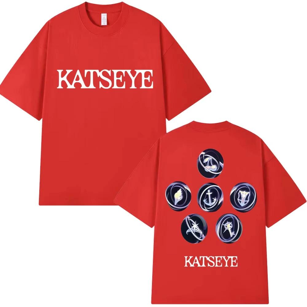 Kpop Katseye Logo Graphic T Shirt Fashion Pop Music Mens Women Korean Style Tshirts Oversized Cotton Casual Tshirt Streetwear
