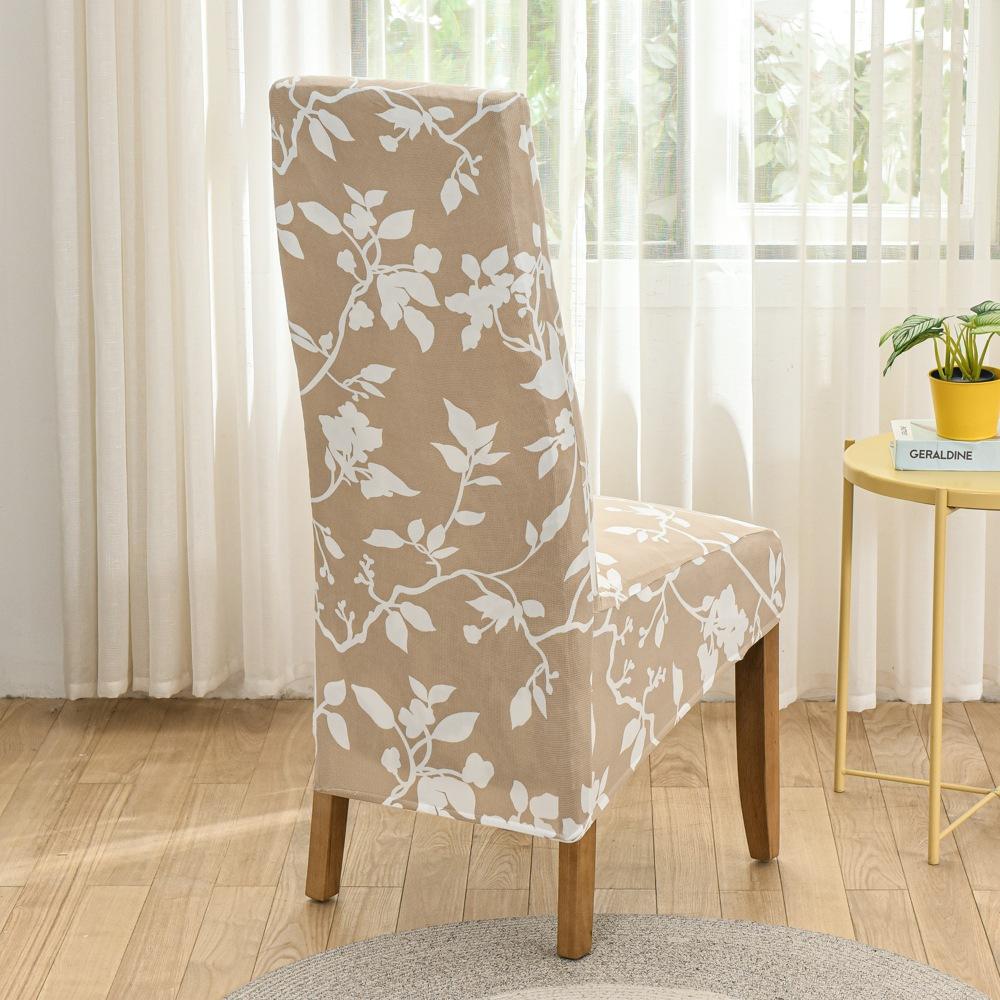 High Back Printed Elastic Large Diagonal Chair Cover Hotel Home Restaurant Chair Cover