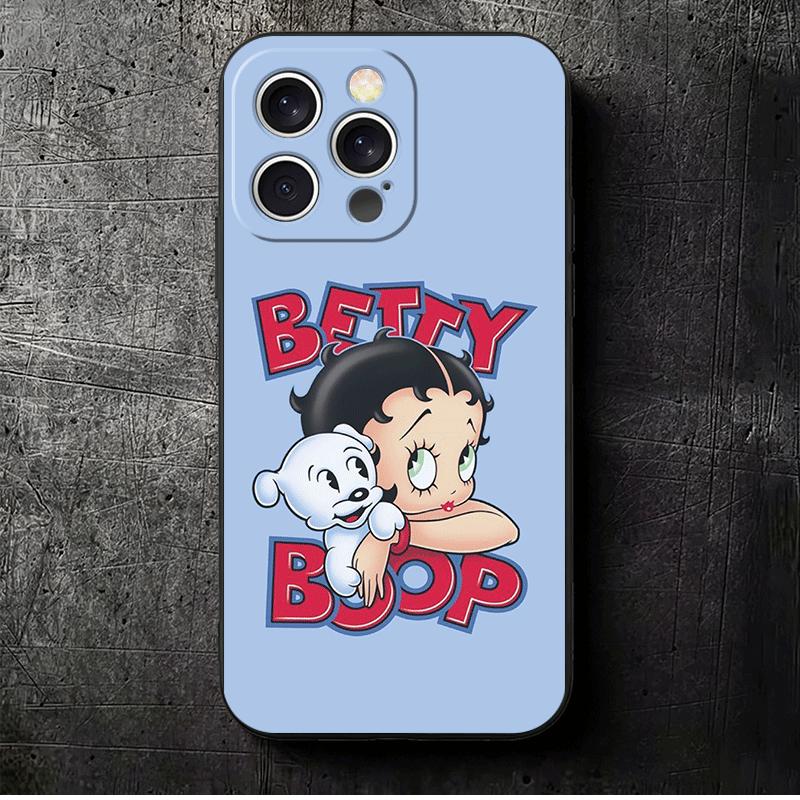 

B-Bettys B-Boops Girl Soft Phone Case for iPhone 16 16E 17 Air 15 Pro Max 14 Plus 13 Mini 11 12 7 Black Cover Back Shell iPhone 12 Pro Max