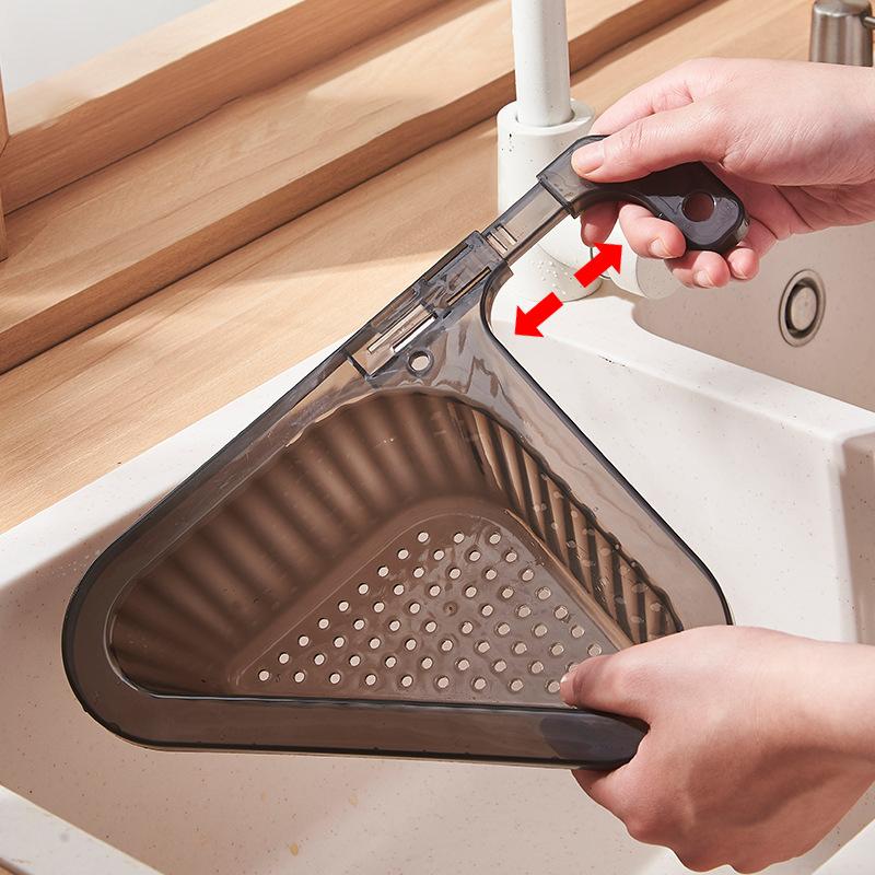 Drain Basket Triangular Non-Slip Easy Hanging Punch Vegetable Cleaning