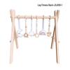 Nordic Wooden Baby Fitness Rack with Decorative Ornaments and Toy Bells