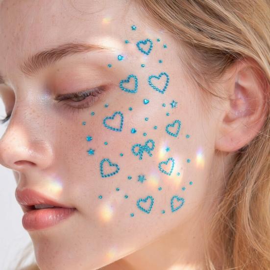 Rhinestone Stickers for DIY Acrylic Star Heart Butterfly Gems Sparkling Decals for Scrapbooking Packaging Face Nail Art Craft Decor