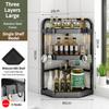 Kitchen Corner Storage Rack No-Drill Countertop Organizer Modern Minimalist Carbon Steel