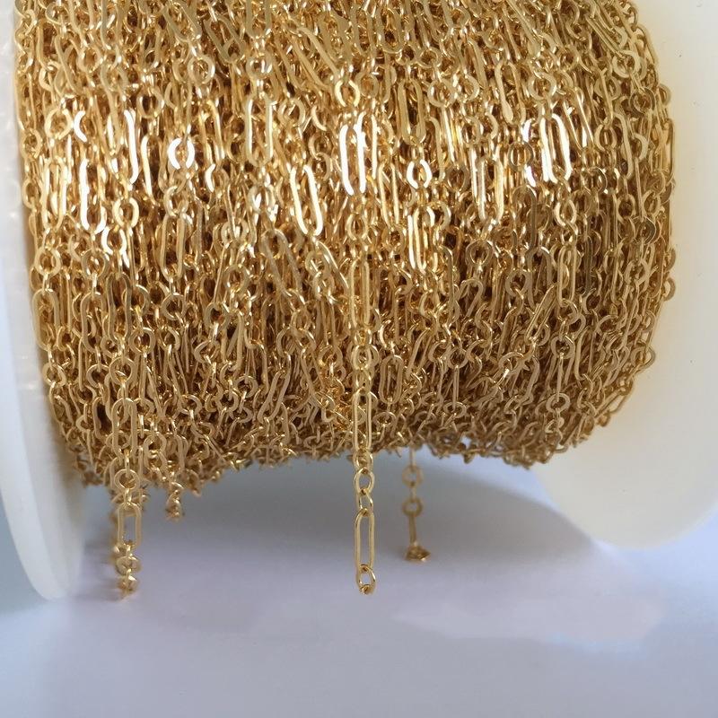 Hot Sale 14K Gold Filled 3+1 Paper Clip Cable Chain Bulk Roll for Jewelry Making Bracelet Necklace