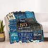 80th Birthday Celebration Blanket Soft Warm Cozy Great for Picnics Bedding Seaside Four Seasons Universal Stylish Decor