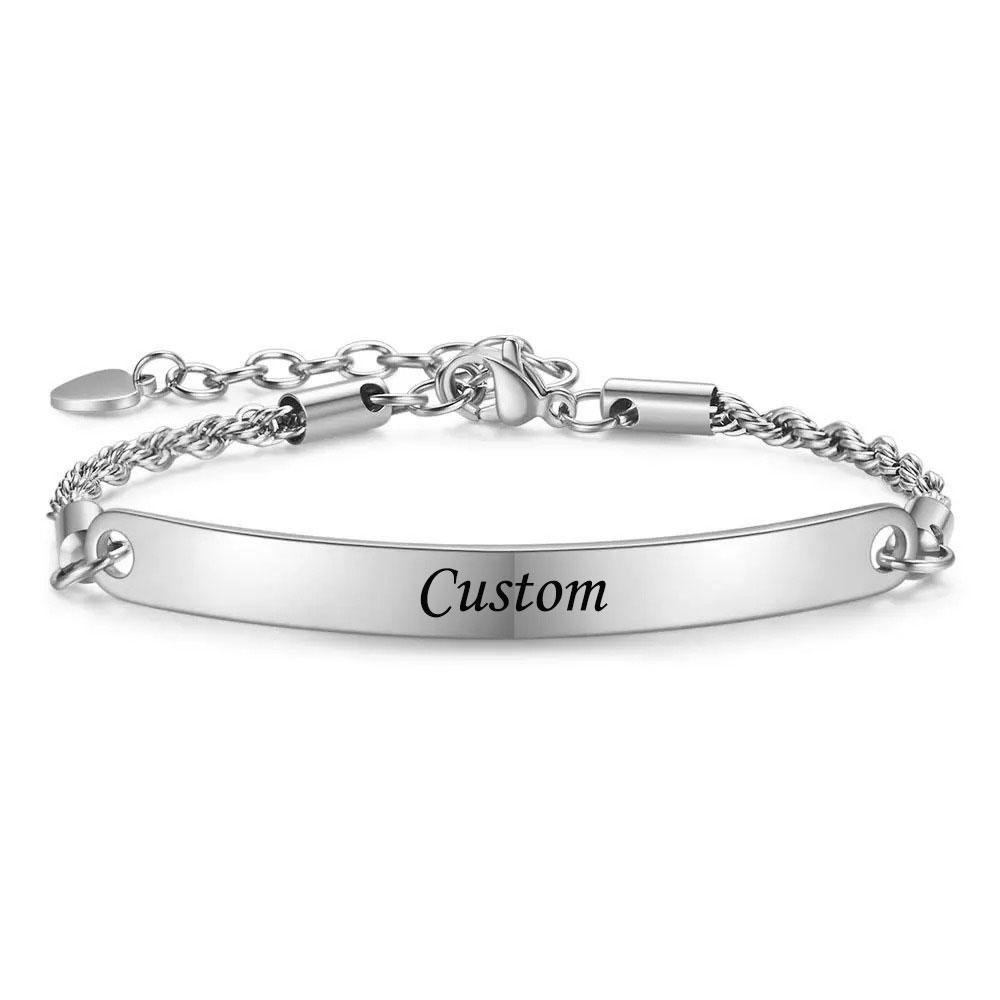 VQYSKO Personalized Gift Name Identity Bracelet Braided Bracelet for Men Women Always Believe Yourself Graduation Custom Gift