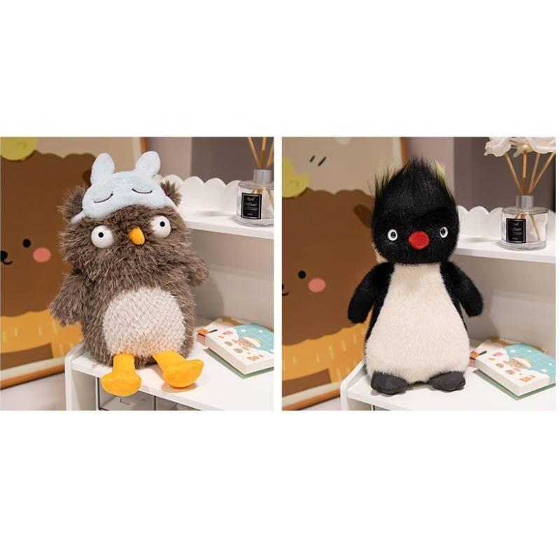 Adorable 25cm Plush Owl With Eye Mask And Fluffy Penguin Soft Toy For Girlfriend Birthday Gift