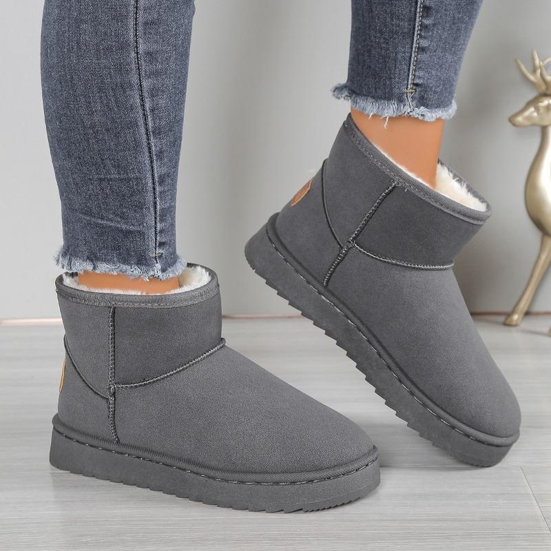 Women's Winter Warm-Lined Thickened Short Snow Boots, Fur-Lined Thick-Soled Anti-Slip Casual Footwear.