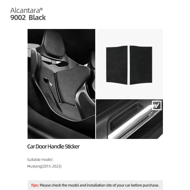 For Ford Mustang GT 2015-2025 Made of Alcantara Car Interior Door Pull Handle Panel Trim Anti-Scratch Sticker Tuning Accessories