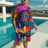 3D Printing Oversized Leisure Mens T Shirts Shorts Suit Three-Dimensional Graphic Retro Style O-NeckComfortable Breathable