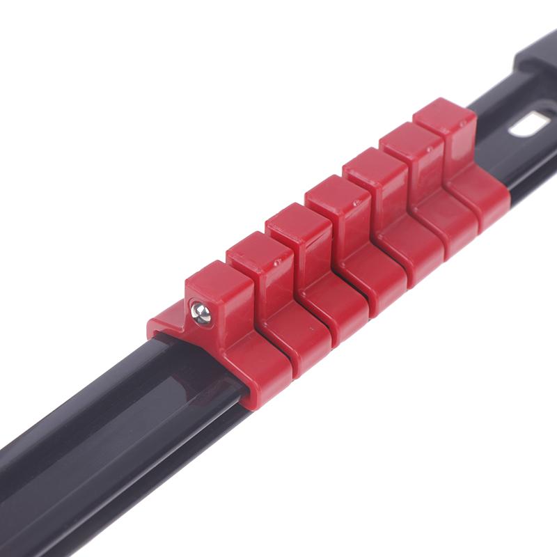 ABS-hylsor Organizer Hållare Brickor För Verktygslådor, 1/4 , 3/8, 1/2, Bärbar Monterbar Glidande Ställ Hylsa Rälsställ Verktyg