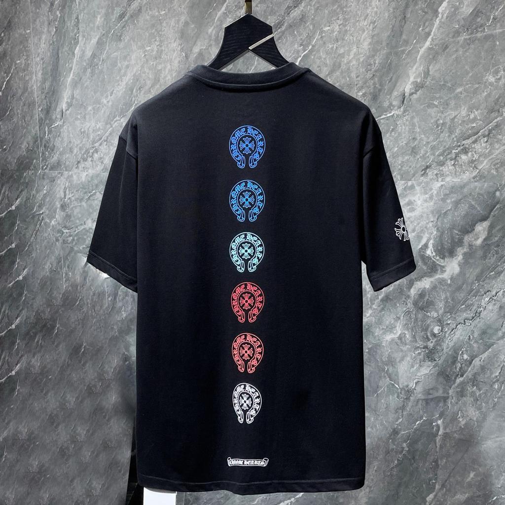 8555 CHROME HEARTS 2026 Summer New High Quality Cotton Round Neck Loose Large Size Men's and Women's T-shirt Couple T-shirt