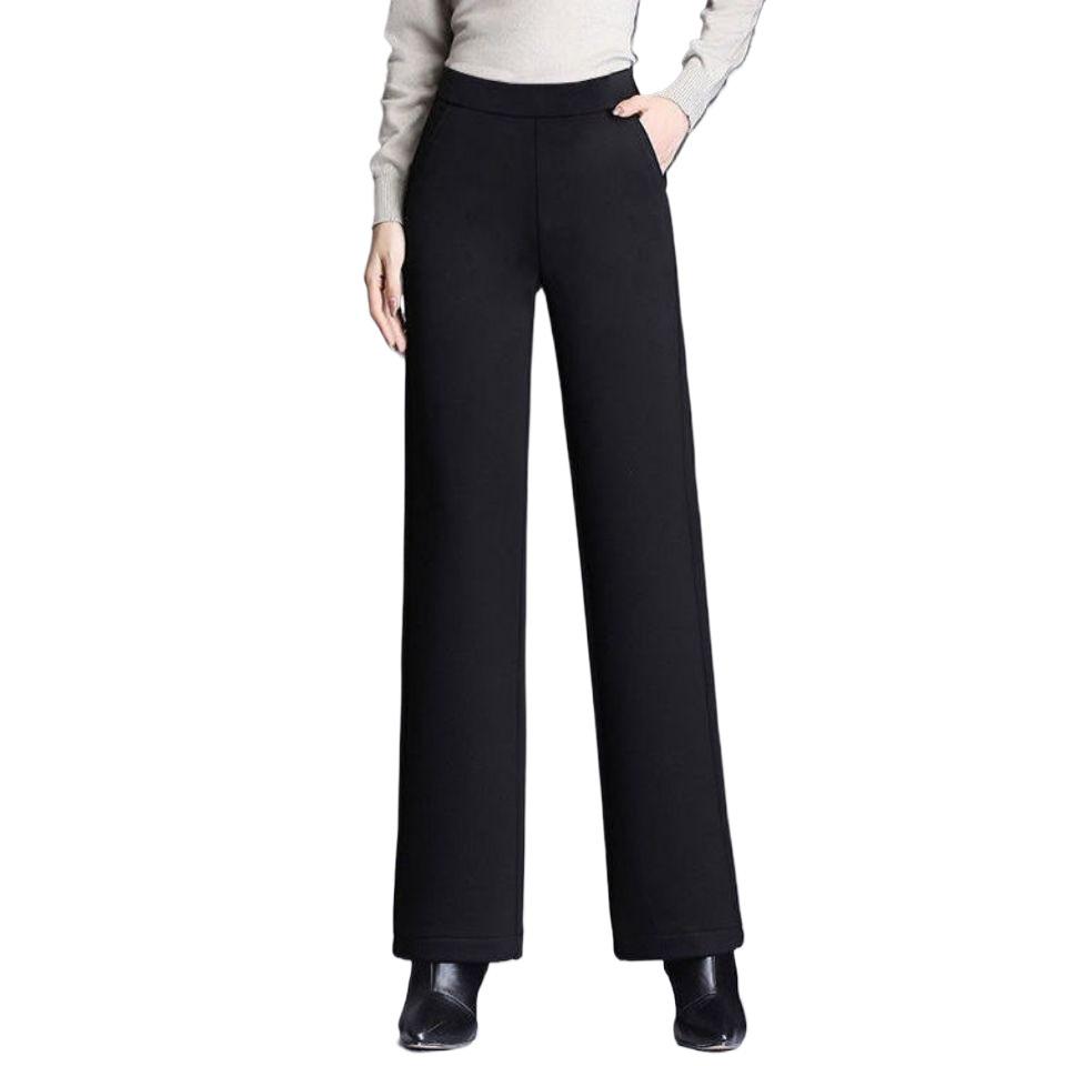 Women's Wide-Leg High-Waist Elastic Pants - Korean Style, Slimming, Loose Fit, Nine-Point, Ideal for Spring/Autumn