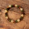 Festive Gifts Tiger Eye Green Aventurine And Rutilated Quartz Beaded Bracelet Natural Fashion Jewelry Daily Wear Simple Versatile Accessory