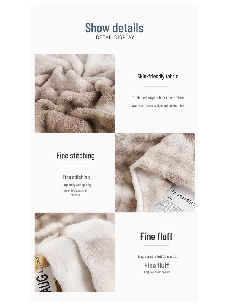 Soft Faux Rabbit Fur Plush Blanket - Thick Solid Color for Bed, Office, or Sofa