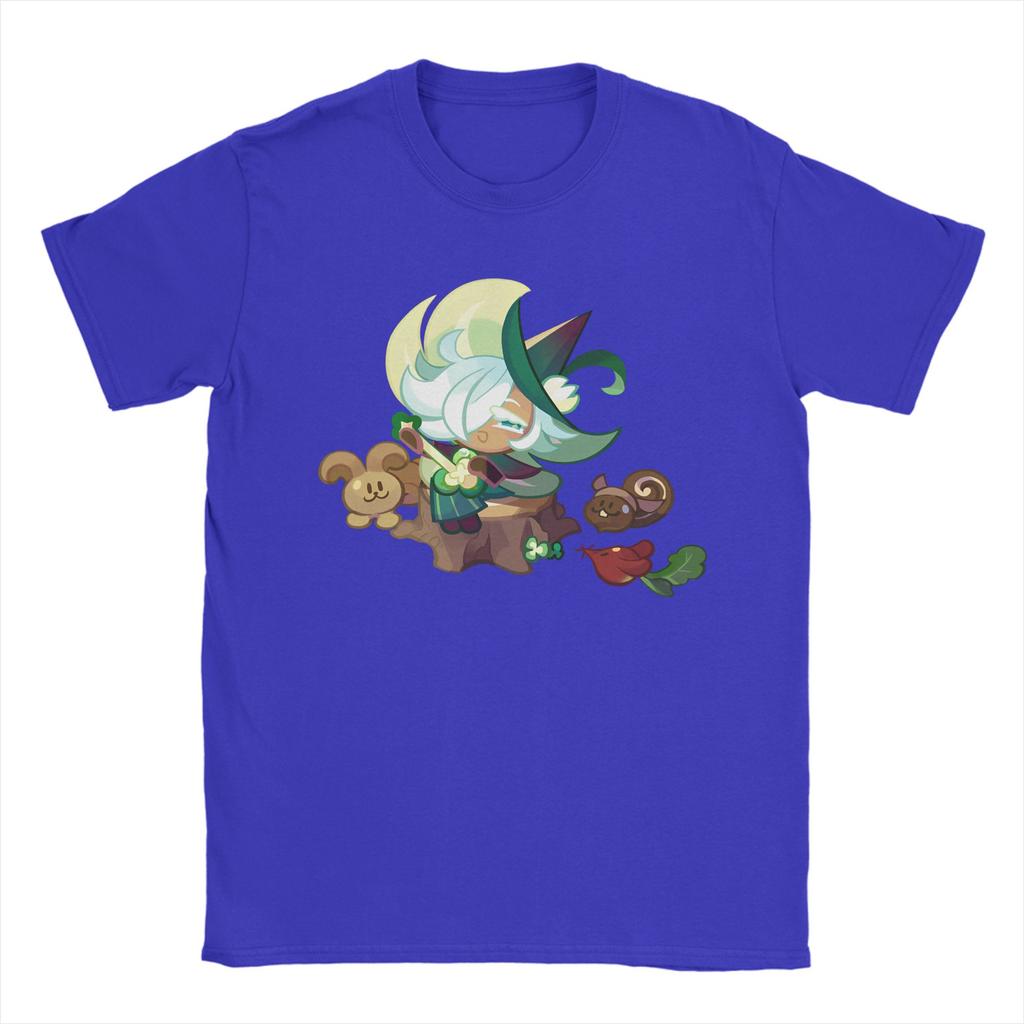 Cookies Run Kingdom T Shirt for Unisex Pure Cotton Novelty TShirts Crewneck Clover Cookie Tee Shirt Short Sleeve Clothing
