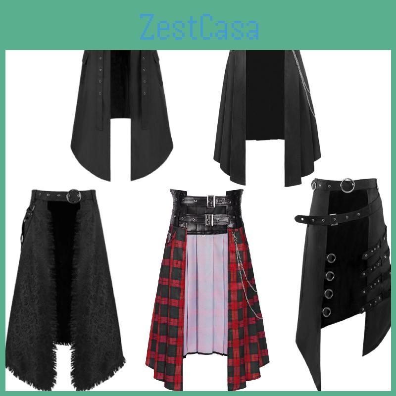 Medieval Halloween Men Goth Long Dress Cosplay Costume Party Stage Performance