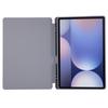 For Samsung Galaxy Tab S10+ Case with Pen Slot Solid Color Tri-Fold Stand PU Leather+TPU Tablet Cover